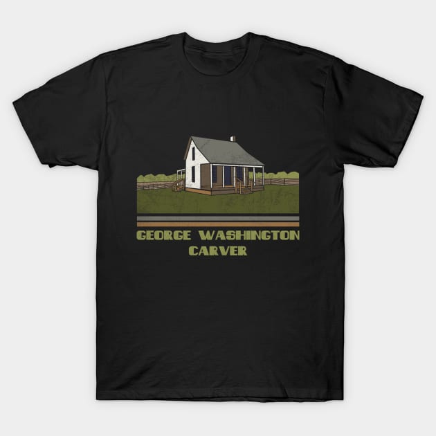 George Washington Carver National Monument Nature Lover Vintage Retro Skyline Hiking Outdoor Travel Adventure T-Shirt by NickDezArts